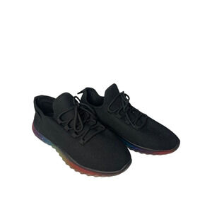 Taxi Black Knit Sneakers With Rainbow Sole Womens Size 11
